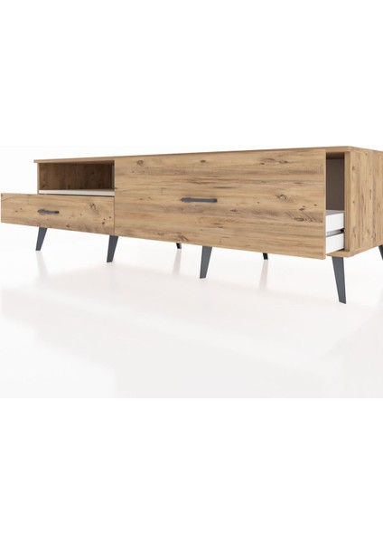 Kronos Tv Ünitesi Tek Raflı 2 Çekmeceli 176X59X51 Çam-Aytaşı/çam fırsatları