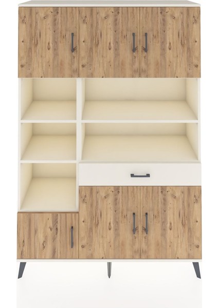 Hyperion Dolap 10 Raflı Tek Çekmeceli 6 Kapaklı 132X44X195 Aytaşı-Çam/aytaşı
