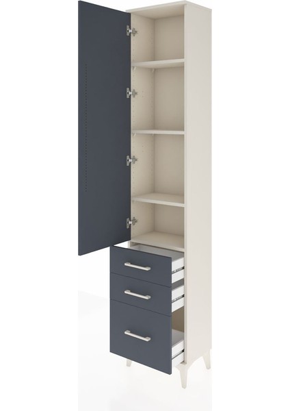 Arges Dolap 4 Raflı 3 Çekmeceli Tek Kapaklı 44X30X221 Aytaşı-Antrasit fırsatları