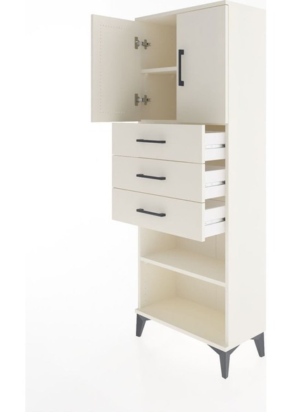 Arges Dolap 3 Raflı 3 Çekmeceli 2 Kapaklı 60X30X163 Aytaşı-Aytaşı fırsatları