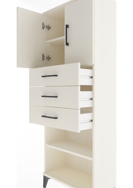 Arges Dolap 3 Raflı 3 Çekmeceli 2 Kapaklı 60X30X163 Aytaşı-Aytaşı indirimleri