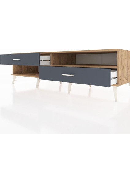 Kronos Tv Ünitesi Tek Raflı 2 Çekmeceli 176X59X51 Çam-Çam/antrasit fırsatları