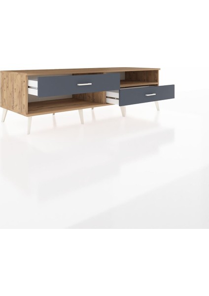 Kronos Tv Ünitesi Tek Raflı 2 Çekmeceli 176X59X51 Çam-Çam/antrasit indirimleri