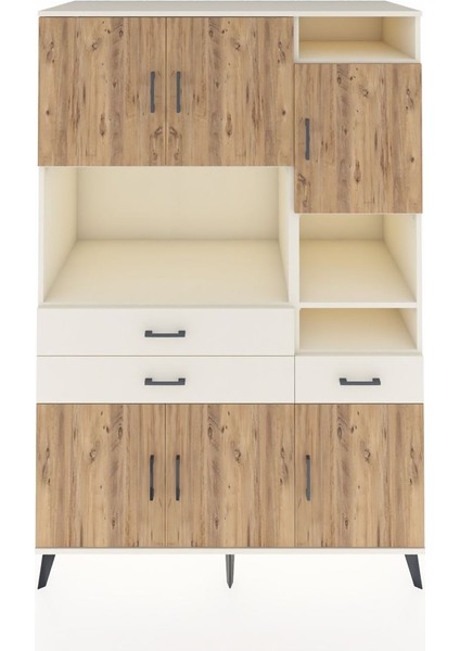 Kronos Dolap 10 Raflı 3 Çekmeceli 6 Kapaklı 132X59X195 Aytaşı-Çam/aytaşı