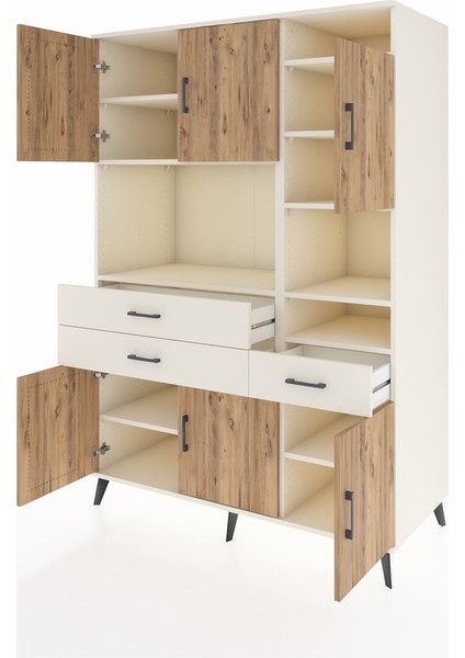 Kronos Dolap 10 Raflı 3 Çekmeceli 6 Kapaklı 132X59X195 Aytaşı-Çam/aytaşı modelleri