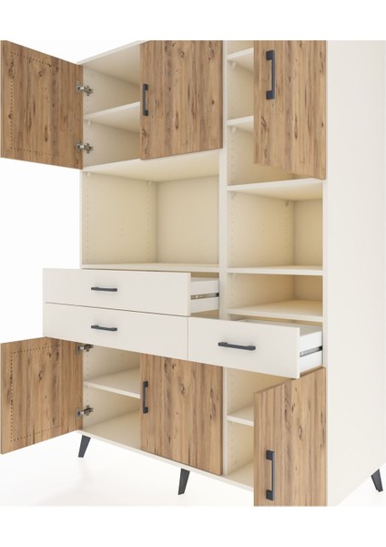 Kronos Dolap 10 Raflı 3 Çekmeceli 6 Kapaklı 132X59X195 Aytaşı-Çam/aytaşı fırsatları