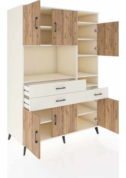 Kronos Dolap 10 Raflı 3 Çekmeceli 6 Kapaklı 132X59X195 Aytaşı-Çam/aytaşı indirimleri