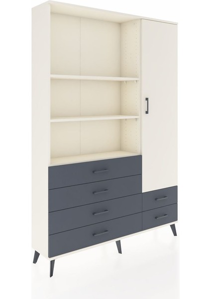 Arges Dolap 7 Raflı 6 Çekmeceli Tek Kapaklı 132X30X195 Aytaşı-Aytaşı/antrasit fiyatları