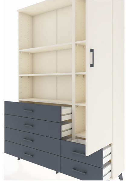 Arges Dolap 7 Raflı 6 Çekmeceli Tek Kapaklı 132X30X195 Aytaşı-Aytaşı/antrasit fırsatları