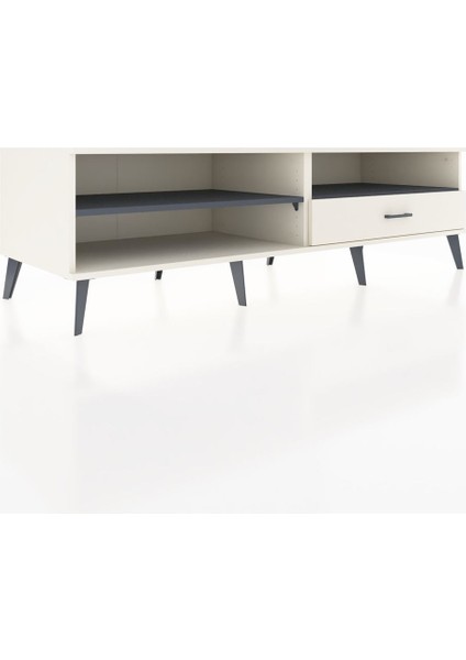 Kronos Tv Ünitesi 2 Raflı Tek Çekmeceli 176X59X51 Aytaşı-Antrasit/aytaşı fiyatları