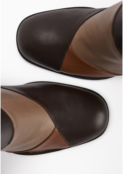 Ylwa Hakiki Deri Kahve Taba Topuklu Kadın Bot indirimleri