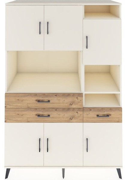 Kronos Dolap 10 Raflı 3 Çekmeceli 6 Kapaklı 132X59X195 Aytaşı-Aytaşı/çam