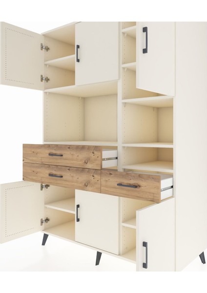 Kronos Dolap 10 Raflı 3 Çekmeceli 6 Kapaklı 132X59X195 Aytaşı-Aytaşı/çam fırsatları