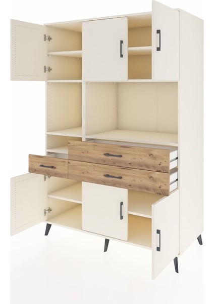 Kronos Dolap 9 Raflı 3 Çekmeceli 6 Kapaklı 132X59X195 Aytaşı-Aytaşı/çam modelleri