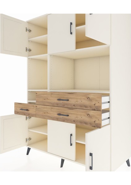 Kronos Dolap 9 Raflı 3 Çekmeceli 6 Kapaklı 132X59X195 Aytaşı-Aytaşı/çam fırsatları