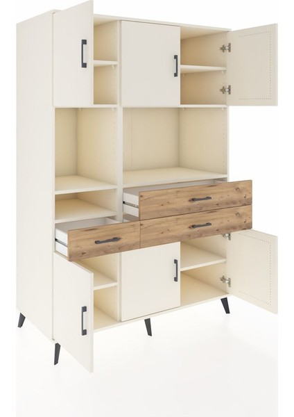 Kronos Dolap 9 Raflı 3 Çekmeceli 6 Kapaklı 132X59X195 Aytaşı-Aytaşı/çam indirimleri