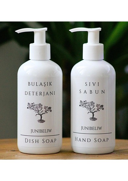 2li Set Beyaz Boş Mika Plastik Şişe Bulaşık Deterjanlık Sıvı Sabun 2X400ML