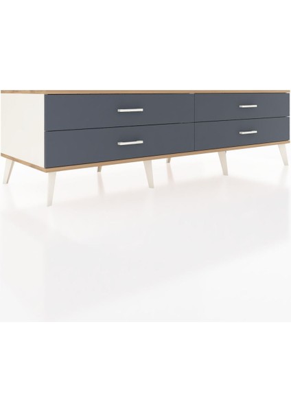 Kronos Tv Ünitesi 4 Çekmeceli 176X59X51 Aytaşı-Çam/antrasit fiyatları