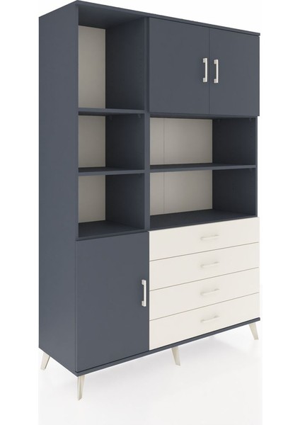 Hyperion Dolap 8 Raflı 4 Çekmeceli 3 Kapaklı 132X44X195 Antrasit-Antrasit/aytaşı fiyatları