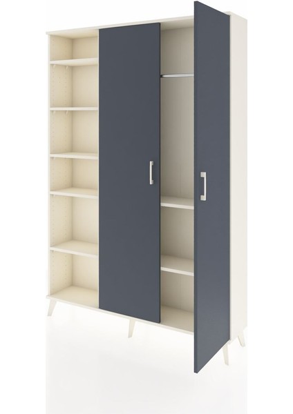Arges Dolap 7 Raflı 2 Kapaklı Tek Askılı 132X30X195 Aytaşı-Antrasit/aytaşı modelleri