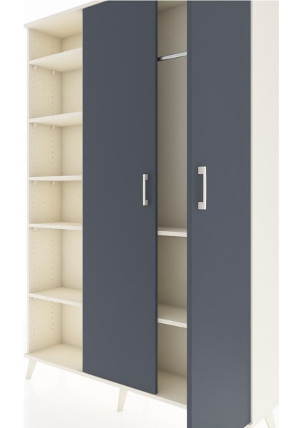 Arges Dolap 7 Raflı 2 Kapaklı Tek Askılı 132X30X195 Aytaşı-Antrasit/aytaşı fırsatları
