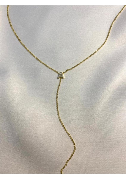 Altın Kaplama Zirkon Taşlı A Harf Çelik Y Kolye fiyatları