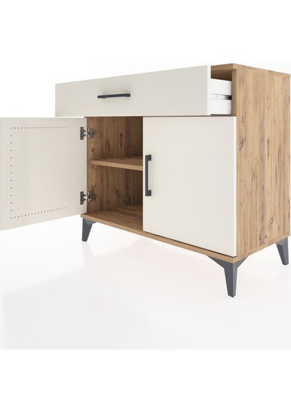 Hyperion Şifonyer Tek Raflı Tek Çekmeceli 2 Kapaklı 88X44X80 Çam-Aytaşı fırsatları