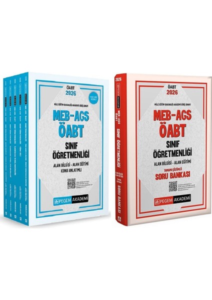 Pegem 2026 Öabt Meb-Ags Sınıf Öğretmenliği Konu Anlatımlı + Soru Bankası 2 Li Set Pegem Akademi Yayınları