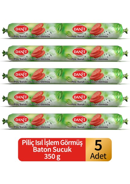 Piliç Sucuk Baton Isıl Işlem Görmüş 350 G x 5 Adet
