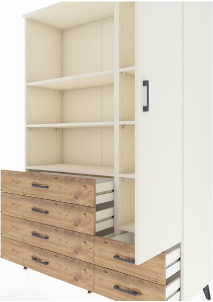 Hyperion Dolap 7 Raflı 6 Çekmeceli Tek Kapaklı 132X44X195 Aytaşı-Aytaşı/çam fırsatları