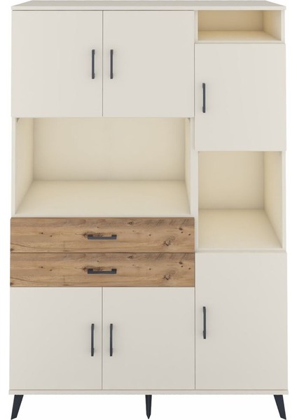 Hyperion Dolap 9 Raflı 2 Çekmeceli 6 Kapaklı 132X44X195 Aytaşı-Aytaşı/çam