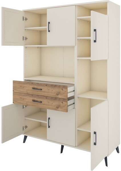 Hyperion Dolap 9 Raflı 2 Çekmeceli 6 Kapaklı 132X44X195 Aytaşı-Aytaşı/çam modelleri