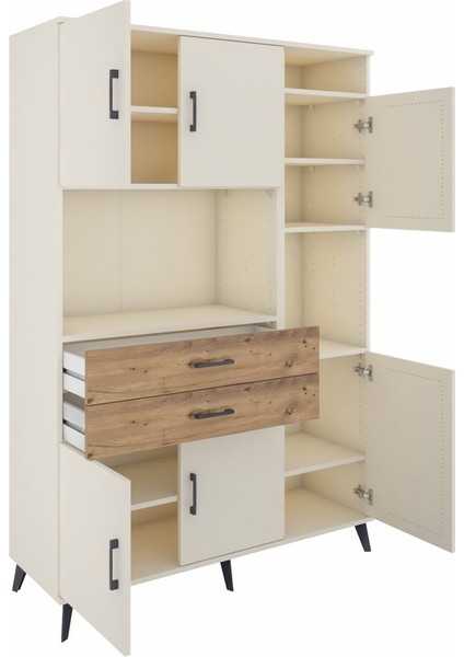 Hyperion Dolap 9 Raflı 2 Çekmeceli 6 Kapaklı 132X44X195 Aytaşı-Aytaşı/çam indirimleri