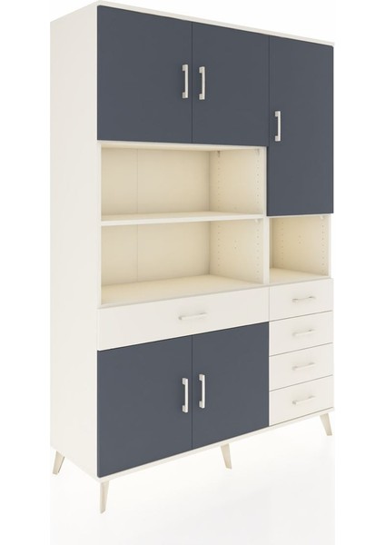 Hyperion Dolap 9 Raflı 5 Çekmeceli 5 Kapaklı 132X44X195 Aytaşı-Antrasit/aytaşı fiyatları