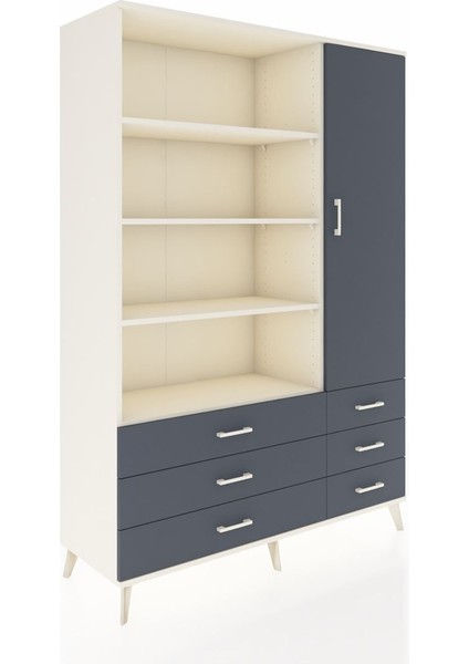 Hyperion Dolap 8 Raflı 6 Çekmeceli Tek Kapaklı 132X44X195 Aytaşı-Antrasit/antrasit fiyatları