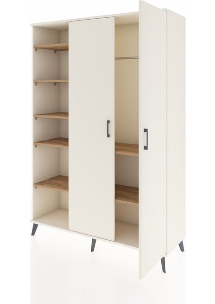 Hyperion Dolap 7 Raflı 2 Kapaklı Tek Askılı 132X44X195 Aytaşı-Aytaşı/çam modelleri