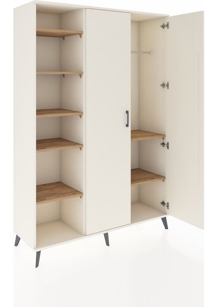 Hyperion Dolap 7 Raflı 2 Kapaklı Tek Askılı 132X44X195 Aytaşı-Aytaşı/çam indirimleri