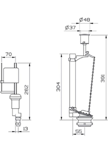 Tema Siamp 30-24 Stoplu Basmalı Klozet Rezervuar Iç Takımı fiyatları