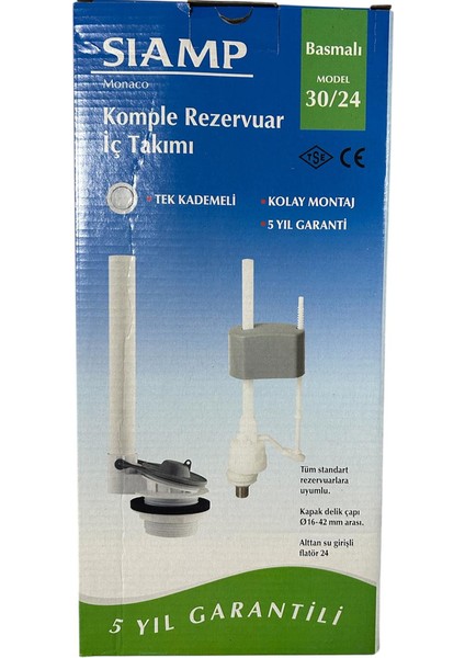 Tema Siamp 30-24 Stoplu Basmalı Klozet Rezervuar Iç Takımı fırsatları