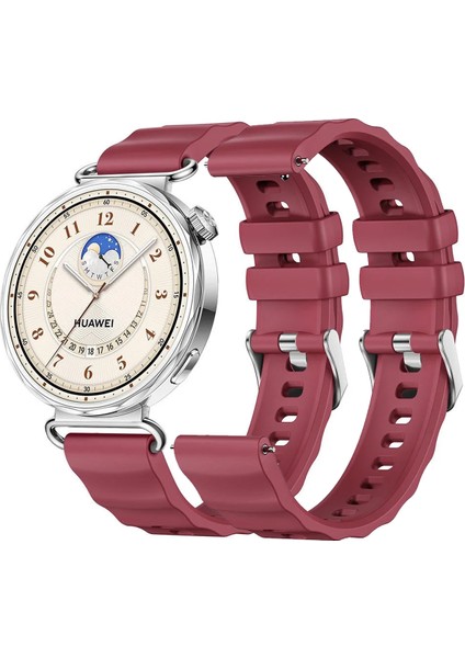 Huawei Watch GT6 41mm / Gt5 / Gt4 / 41mm Uyumlu ZigZag Tasarımlı Silikon Kordon 18MM