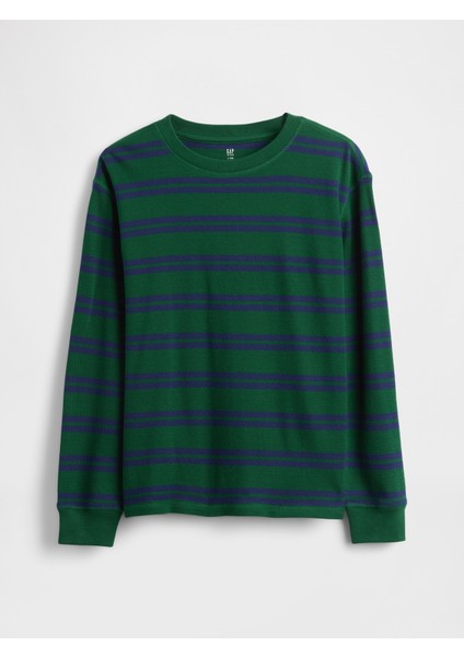 Erkek Çocuk Yeşil Waffle T-Shirt