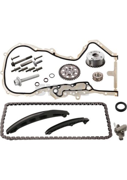 EKSANTRİK ZİNCİR SETİ GOLF5/6-JETTA-PASSAT-SCIROCCO-A3-LEON 1.6 FSI BLF - 1.4 TSI CAXA-BMY-BLG KOMPLE CONTALI FEBI 106306 03C198119 03C109158A 03C109507AH