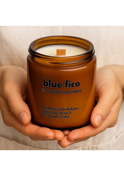 : Blue Fico : Amber Cam Kavanozda : Kokulu Soya Mum (Portakal, Limon, Incir, Bergamot) modelleri