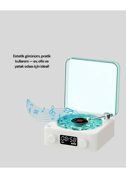 Dekoratif Gece Işıklı Bluetooth Hoparlör – Zaman ve Pil Ekranlı indirimleri