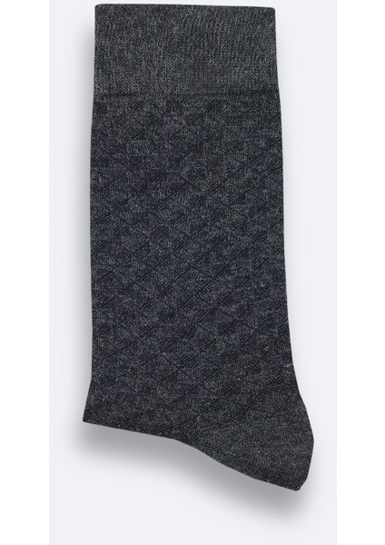 Erkek Antrasit Desenli Bambu Soket Çorap A52Y8502