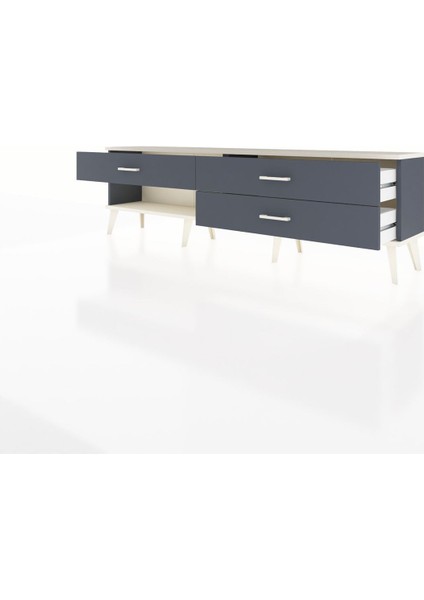 Arges Tv Ünitesi 3 Çekmeceli 176X30X51 Antrasit-Aytaşı/antrasit modelleri