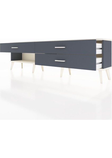 Arges Tv Ünitesi 3 Çekmeceli 176X30X51 Antrasit-Aytaşı/antrasit fırsatları