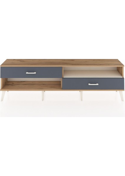 Arges Tv Ünitesi Tek Raflı 2 Çekmeceli 176X30X51 Çam-Aytaşı/antrasit