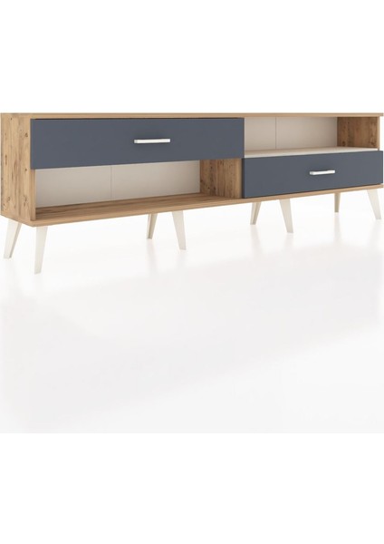 Arges Tv Ünitesi Tek Raflı 2 Çekmeceli 176X30X51 Çam-Aytaşı/antrasit fiyatları