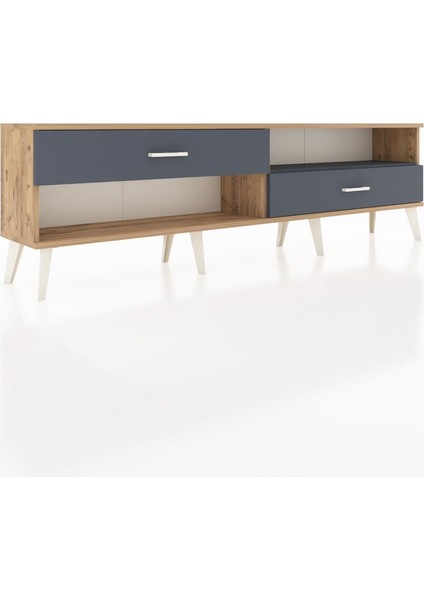 Arges Tv Ünitesi Tek Raflı 2 Çekmeceli 176X30X51 Çam-Antrasit/antrasit fiyatları